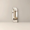 Black-framed arched mirror, all-copper frame, bathroom dressing mirror, modern and simple wall-mounted mirror Specification image